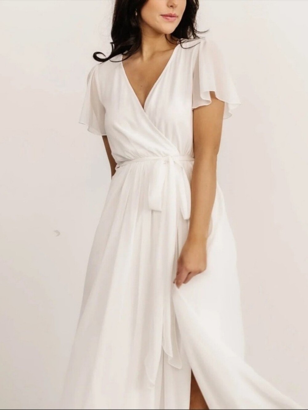 NWT Baltic Born Kristina Maxi Dress Ivory White Chiffon XL